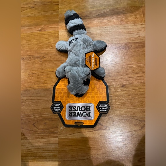 EW! POWER HOUSE RACCOON DOG TOY PREMIUM MINI TOUGH PLUSH w/ SQUEAKERS 11” - Picture 1 of 5